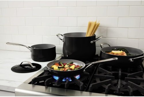 Cuisinart 12-Piece Nonstick Ceramic Cookware Set - Even Heat Cooking, Dishwasher Safe, Black