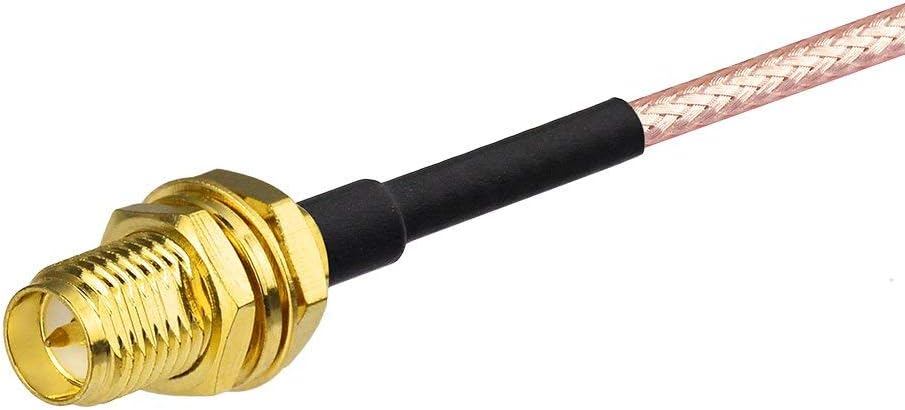 (2-Pack) RG316 15cm 6 inch Bingfu WiFi Antenna Extension Cable RP-SMA Male to RP-SMA Female Bulkhead Mount Cale