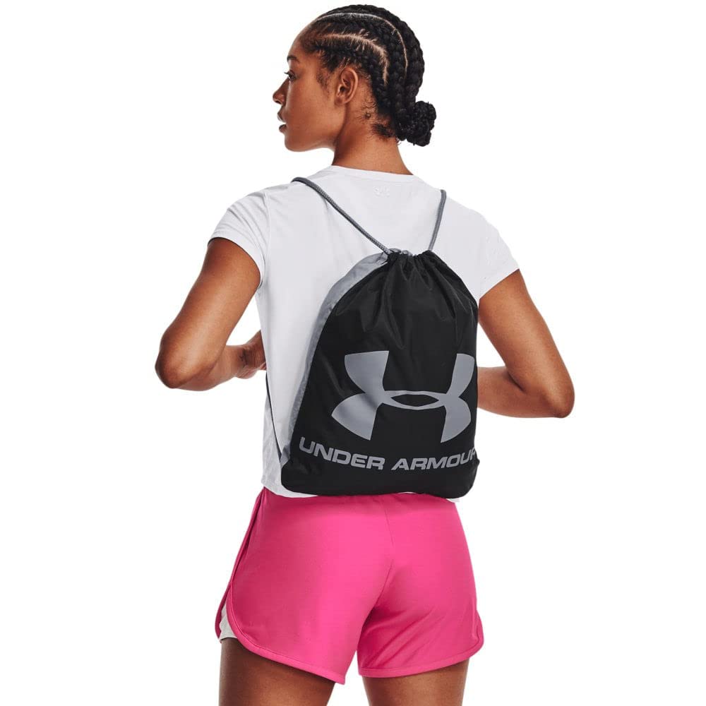 Under Armour Unisex-Adult Ozsee Sackpack , Black (009)/Steel , One Size Fits All