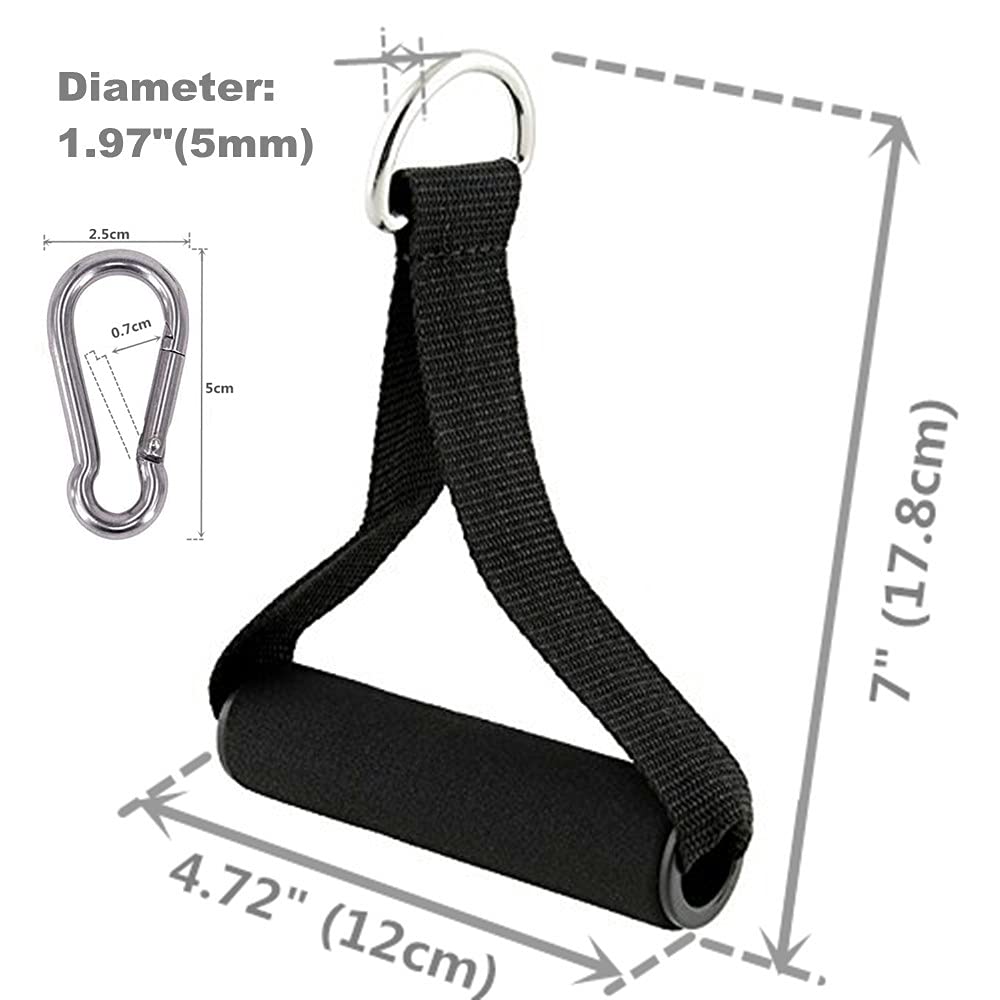 Premium Exercise Pull Handle Resistance Bands Handles with Solid Locks,Soft Foam Wrapped Heavy Duty Handles with Strong Nylon Belt Grips Fitness Strap for Yoga Exercise Gym Resistance Training-Black