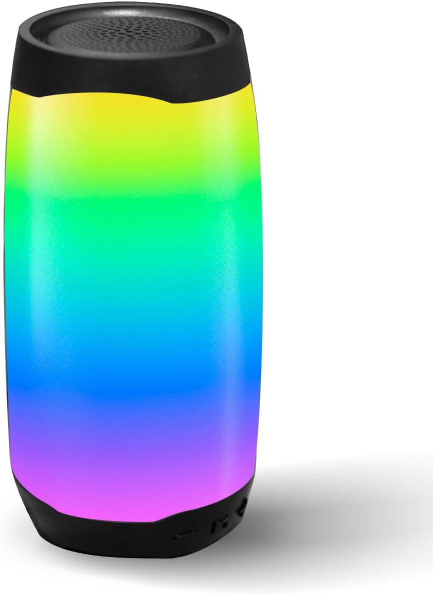 THROLX Portable Bluetooth Speaker with LED Color Changing Lights, TWS Function, TF Card/USB/AUX Support, HD Stereo