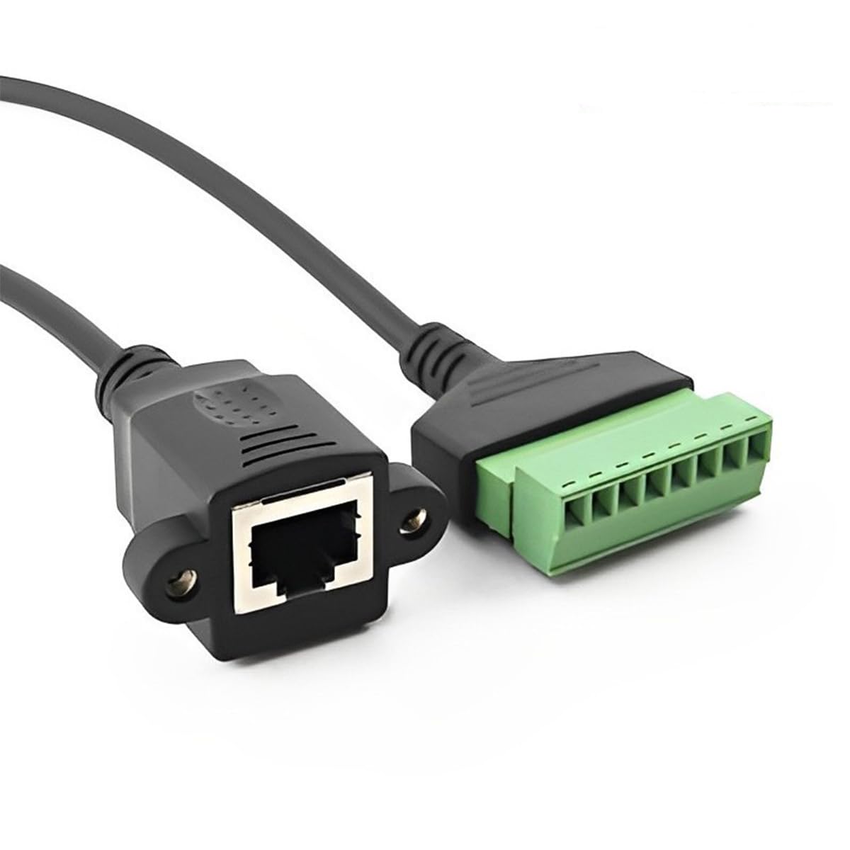 Teansic 4PCS 1ft RJ45 8 Connector,RJ45 8P8C Cat6 Cat5 Female Plug to Pin Screw Terminal Screw Terminal for Ethernet