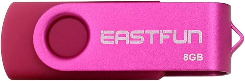 EASTFUN 5 Pack 8GB 2.0 USB Flash Drive USB Flash Memory Stick Fold Storage Thumb Stick Pen (Five Mixed Colors: Black