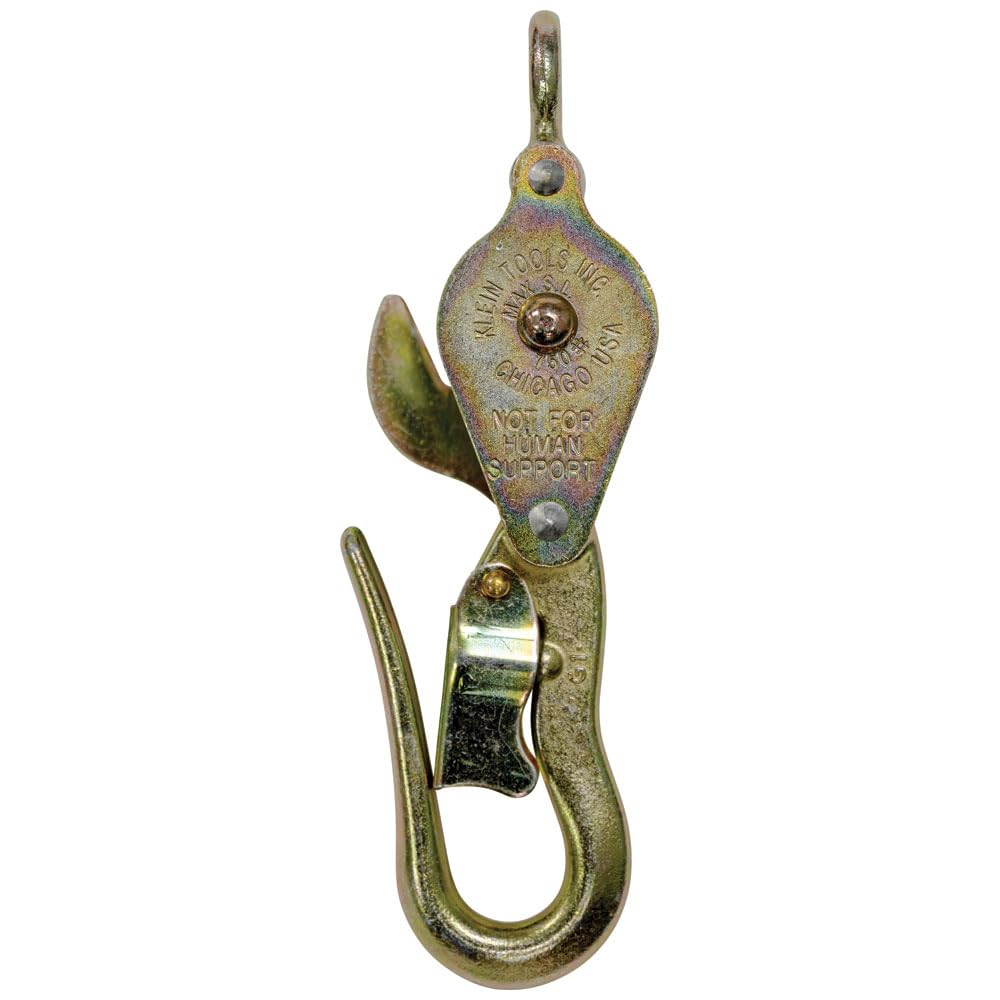 Klein Tools H1802-30 Block and Tackle, Made in USA, with Blocks 267 and 268 and Anchor Hook 258