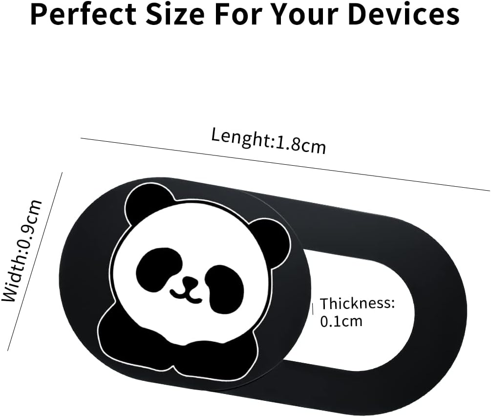 0.02-Inch (Panda-3Pack) Webcam Laptop Camera Cover Slide, Cute Pattern Web Camera Cover, Ultra-Thin Fits for Laptop