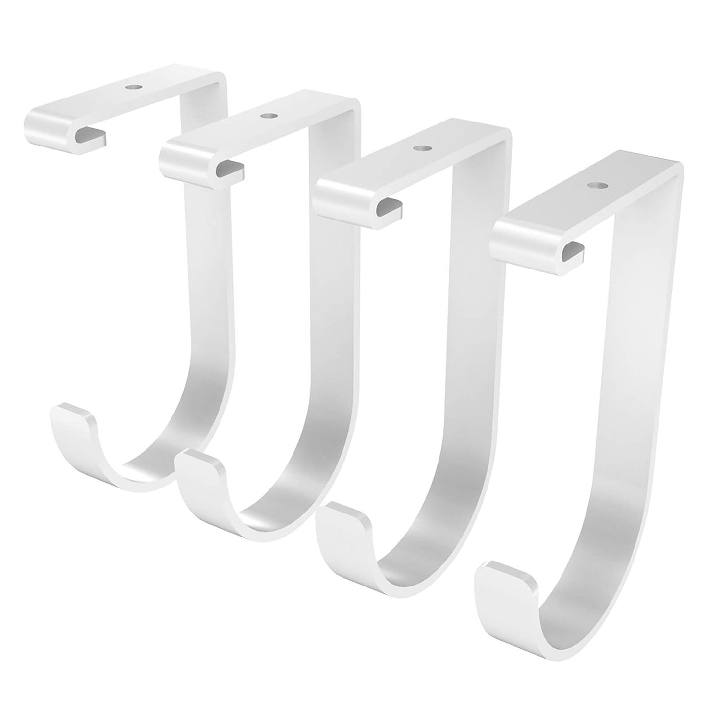 FLEXIMOUNTS 4 Pack Add On Storage Flat Hook Accessory for Garage Ceiling Rack and Wall Shelving, Max Weight Capacity up to 50lbs, White