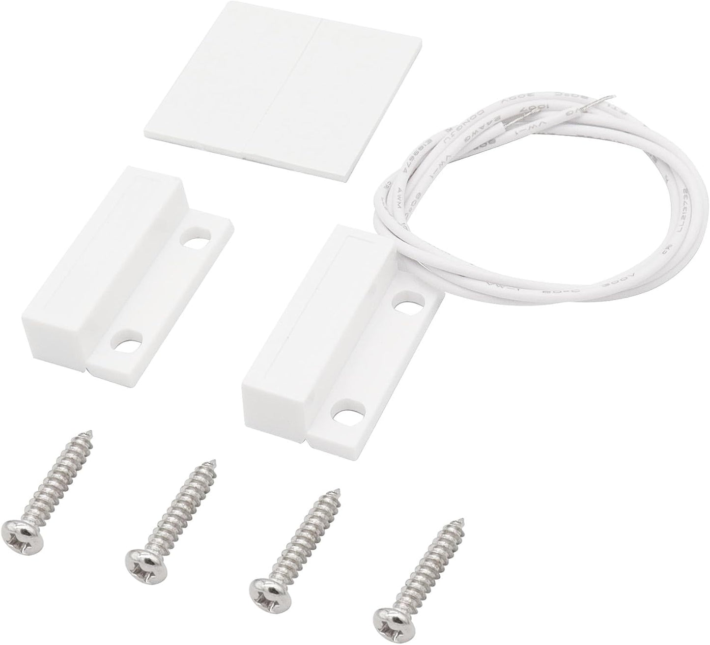 FOCMKEAS 2 MC-38 Magnetic Reed Switch Wired Surface Mount Normally Closed NC Contact Sensor Alarm Magnetic Door Switch