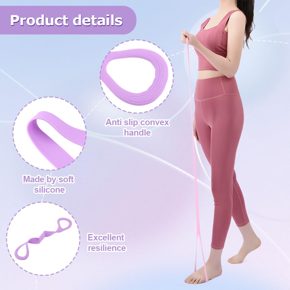 3pc Figure 8 Resistance Band, Arm Back Shoulder Exercise Bands, Elastic Rope Stretch Fitness Band, 8 Shaped Stretch Band for Chest Expander, Yoga Gym Fitness Pulling Rope