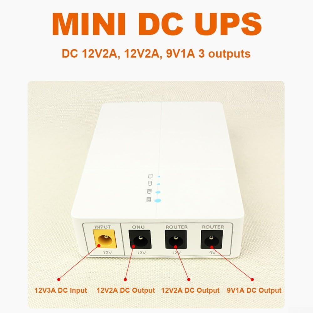 Generic 12V 9V 7800MAh 6 Uninterruptible Power Supply for Router Modem Output Battery Hours Runtime UPS Backup Power