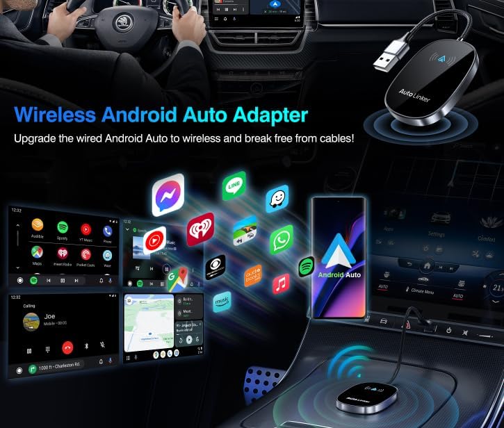 Generic 5.0 Universal Wireless Android Auto Adapter Bluetooth for Easy Connectivity