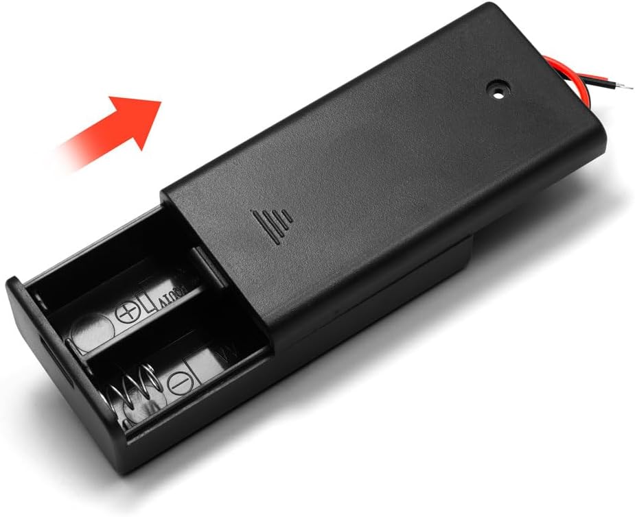 LampVPath (Pack 2 2 2X 1.5V of AA Battery Holder with Switch, AA Battery Holder Case with Wire Leads and ON/Off Switch