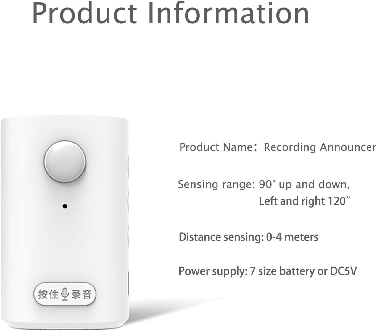 XYszpcgs Motion Activated Voice Player - Recordable Voice, Built-in Microphone Safety Reminder, Point of Sale