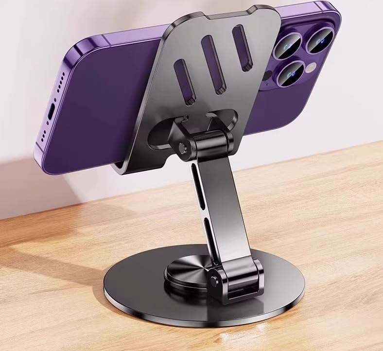 AHQQT 360 Multi-Angel Adjustable Rotation Metal Phone Stand Compatible with All Mobile Phones