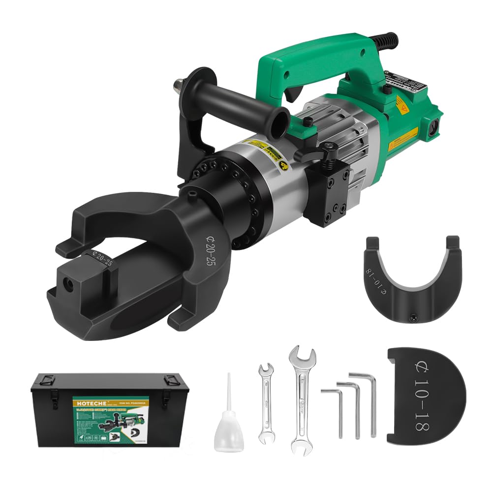 Hoteche 1500W Electric Rebar Bender - 1-Inch Capacity Portable Steel Bar Bending Machine - Professional Construction Tool - for #3-#8 Rebar Bending