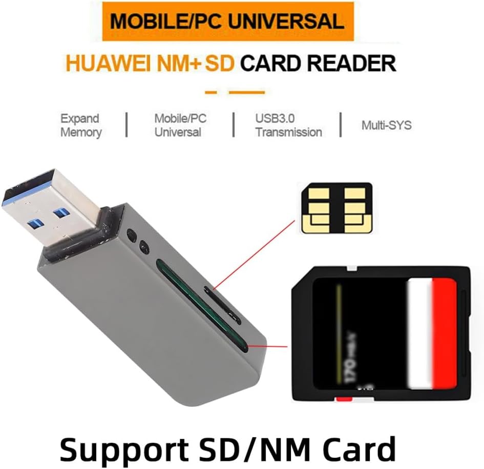 xiwai 3.0 USB to Nano Memory NM Card & SD Card Reader with Dual Port Writer for Camera & Laptop & Tablet & Mate Serial