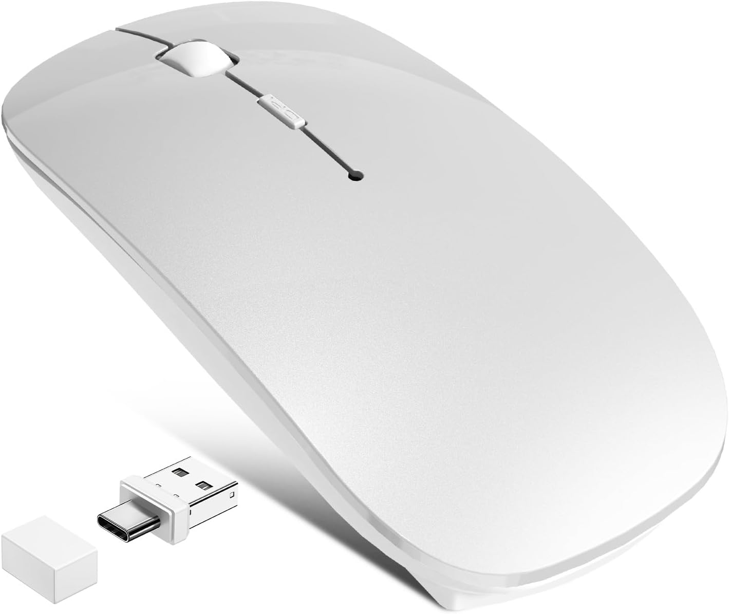 FYBC 2.4G 2 5.2/3.0 2.4G Bluetooth Wireless Laptop Mouse for MacBook Air iPad Mac, Rechargeable Computer Mouse