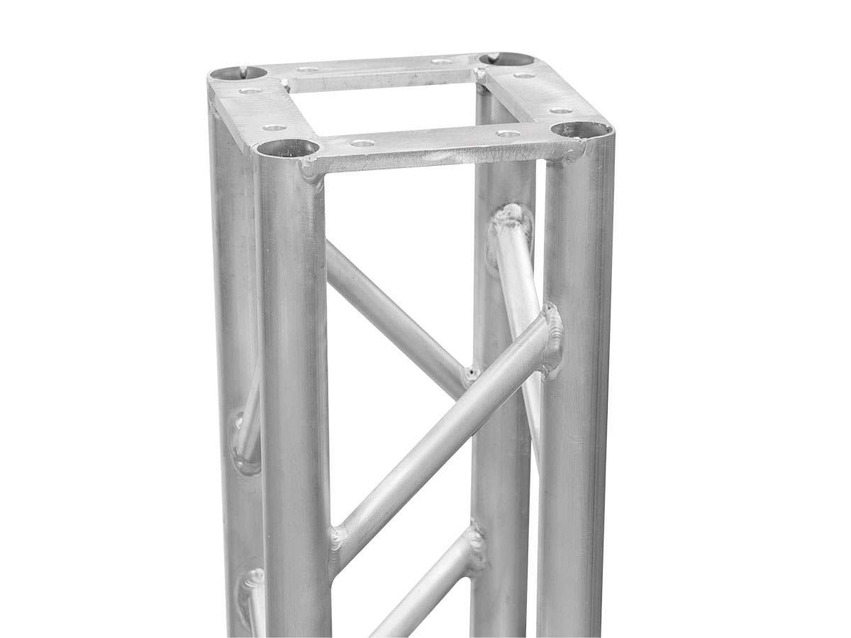 Monoprice 8in x 8in Lite Duty Box Aluminum Lighting Truss, Straight Section - 1 Meter (3.28 Feet) With Hardware, 500 lbs Capacity, 1.5-Inch Tubes - Stage Right Series