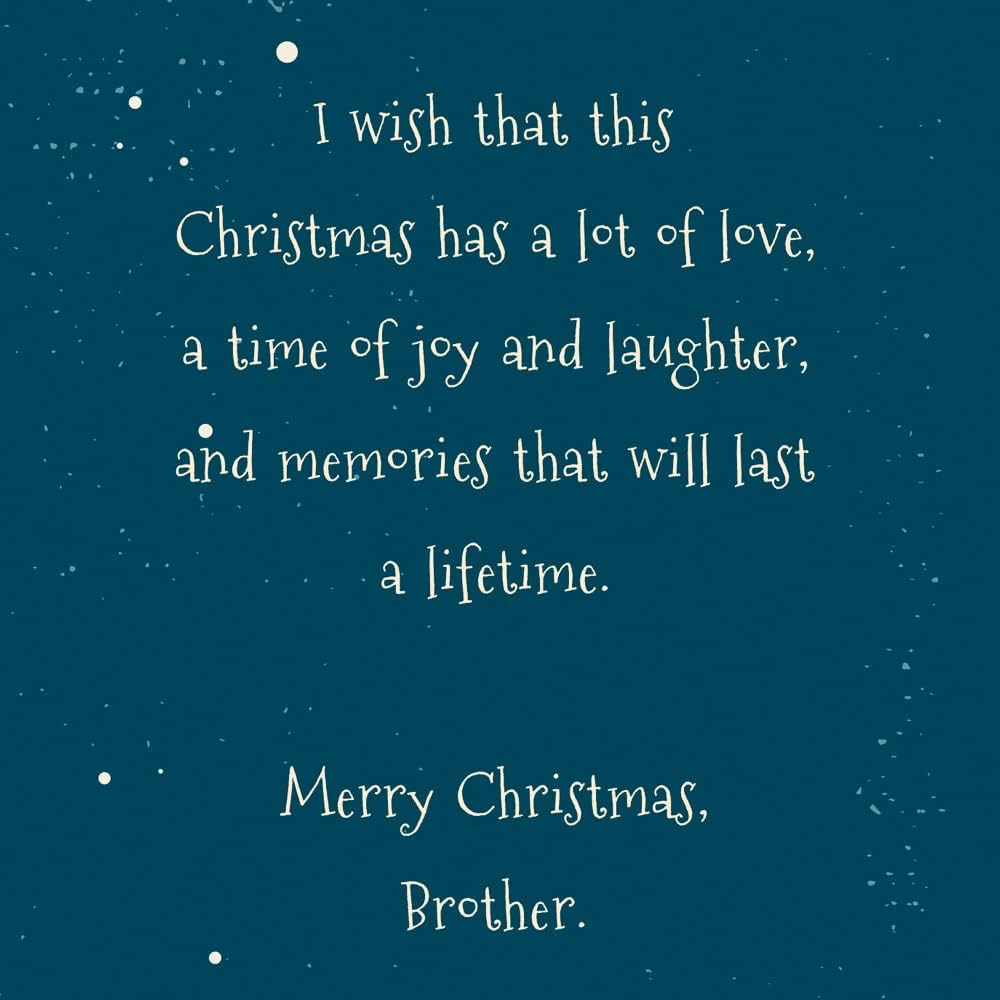 Prime Greetings Christmas Card for Brother - Eco-Friendly Thick Card Stock | 5in x 7.75in with Premium Envelope
