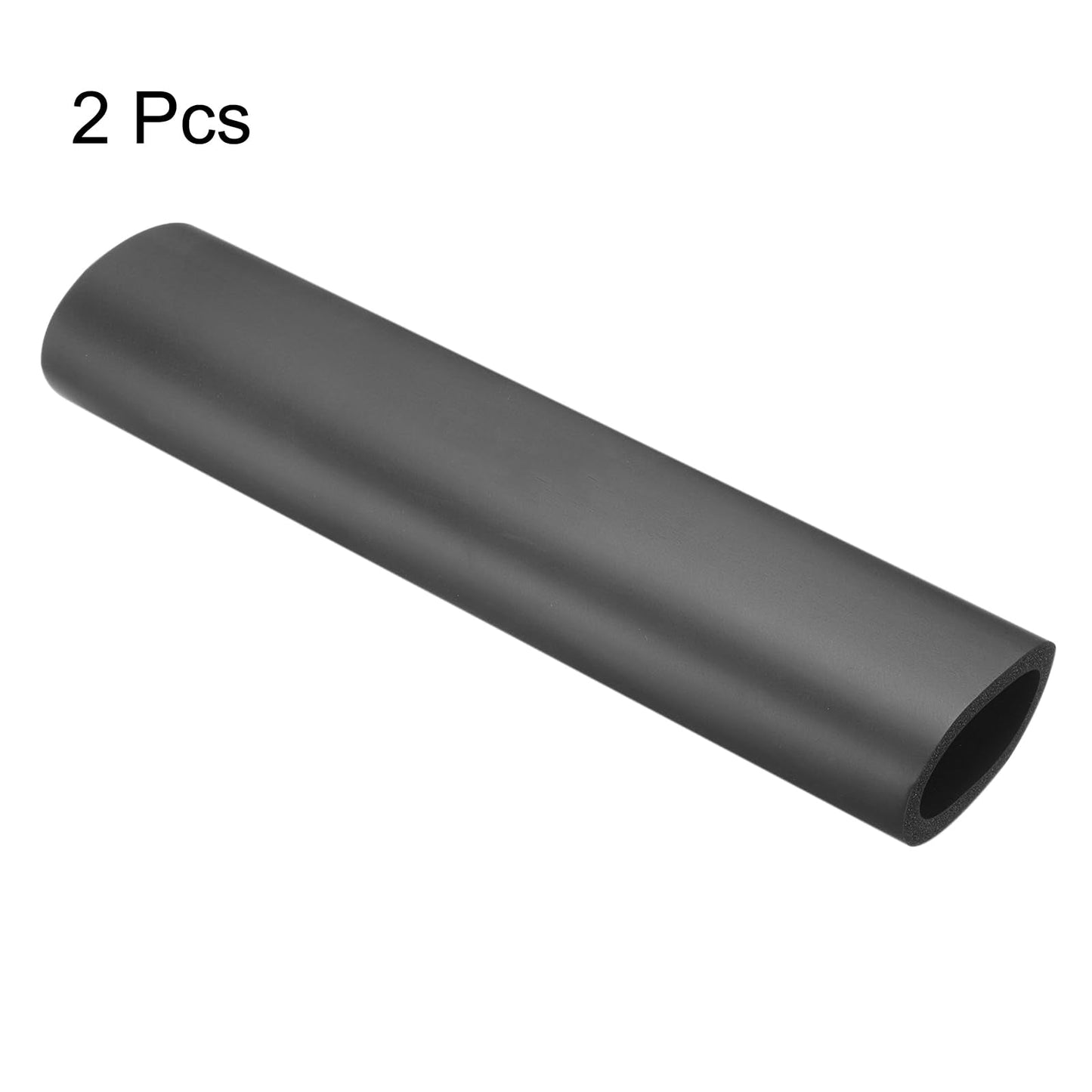 uxcell 2pcs 10" Pipe Insulation Tube 1-3/4 Inch(45mm) ID 59mm OD Foam Tubing for Handle Grip Support, Black