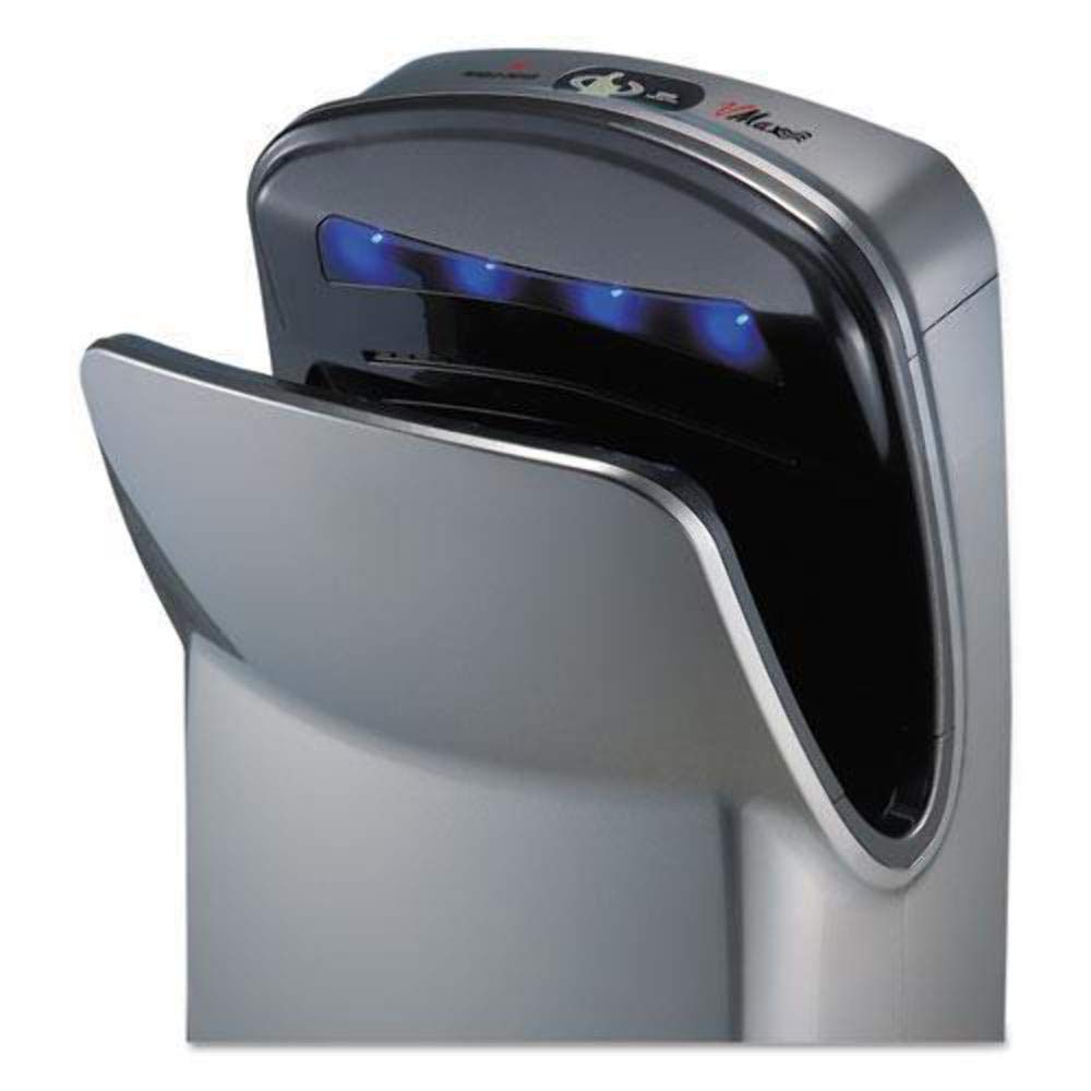 World Dryer V-649A VMax Vertical Hand Dryer, 110-120V, High-Impact ABS Cover in Silver