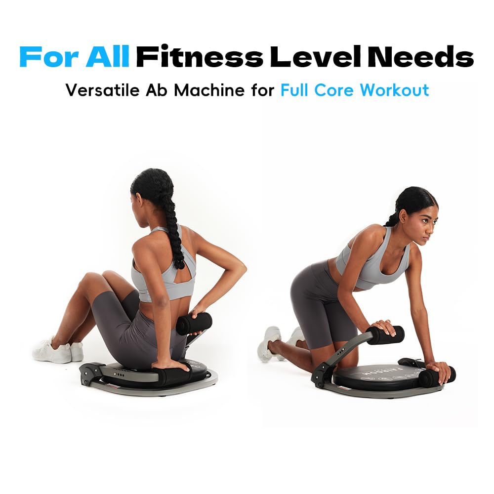 Fairgom Ab Machine for Home Gym, Abs Workout Equipment for Sit Up Exercise, Ab Trainer Machine with Resistance Bands, Abdominal Exercise Equipment for All Ages