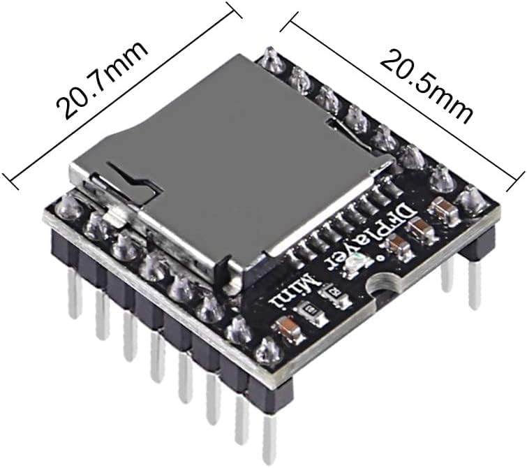 ALMOCN 2PCS YX5200 MP3 4PCS 2W 8Ohm MP3 DFPlayer Mini Player Audio Module + Round Micro Speaker Voice Decode Board