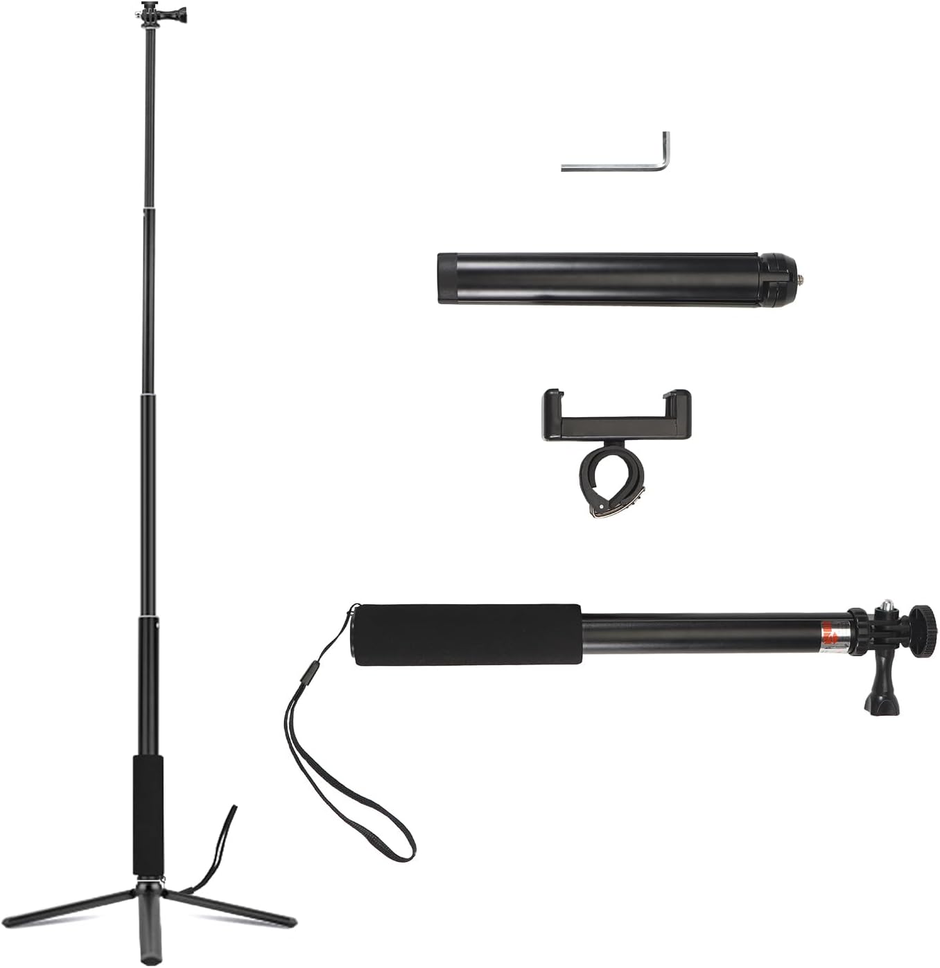 uconsmimo 36 inch 4/3 360, Retractable Selfie Stick+Tripod Mount for DJI Osmo Pocket & Osmo Extension Rod+Tripod