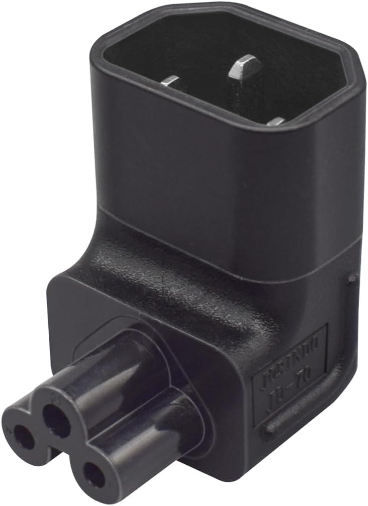 TEWOXIN 2PCS IEC320 C14 C5 10A 250V, (2PCS C14 C5 Up Bend to Power Adapter Converter, for Laptop, Computer Monitor, TV