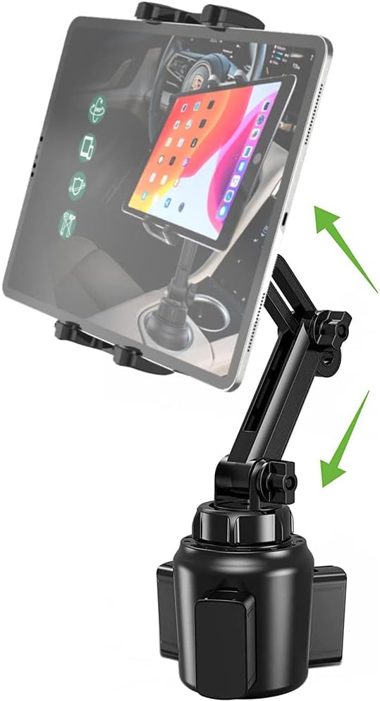 Cuxwill 4-13" 12.9 9.7 4 3, Car Cup Holder Tablet Mount for iPad & Phone, Universal Truck Cup Tablet Mount