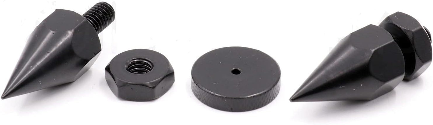 Flushbay 4 Pack M8 (M8) Speaker Spikes Floor Protectors Adjustable Speaker Isolation Spikes Black for Subwoofer CD DVD