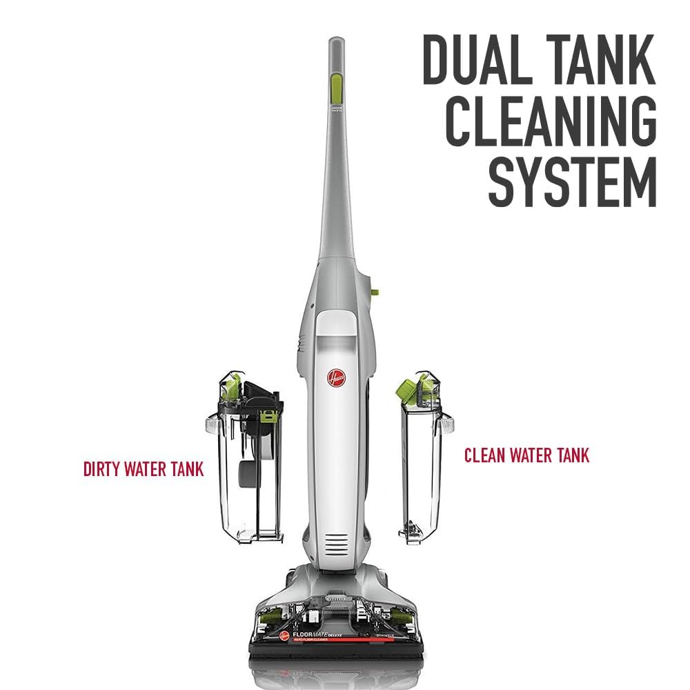 Hoover FloorMate Deluxe Hard Floor Cleaner Machine, Lightweight Cleaning Machine, Floor Scrubber with Spin Scrub Brushes, Wash and Dry Mode, Ideal for Hardwood, Vinyl, Tile, Laminate and More
