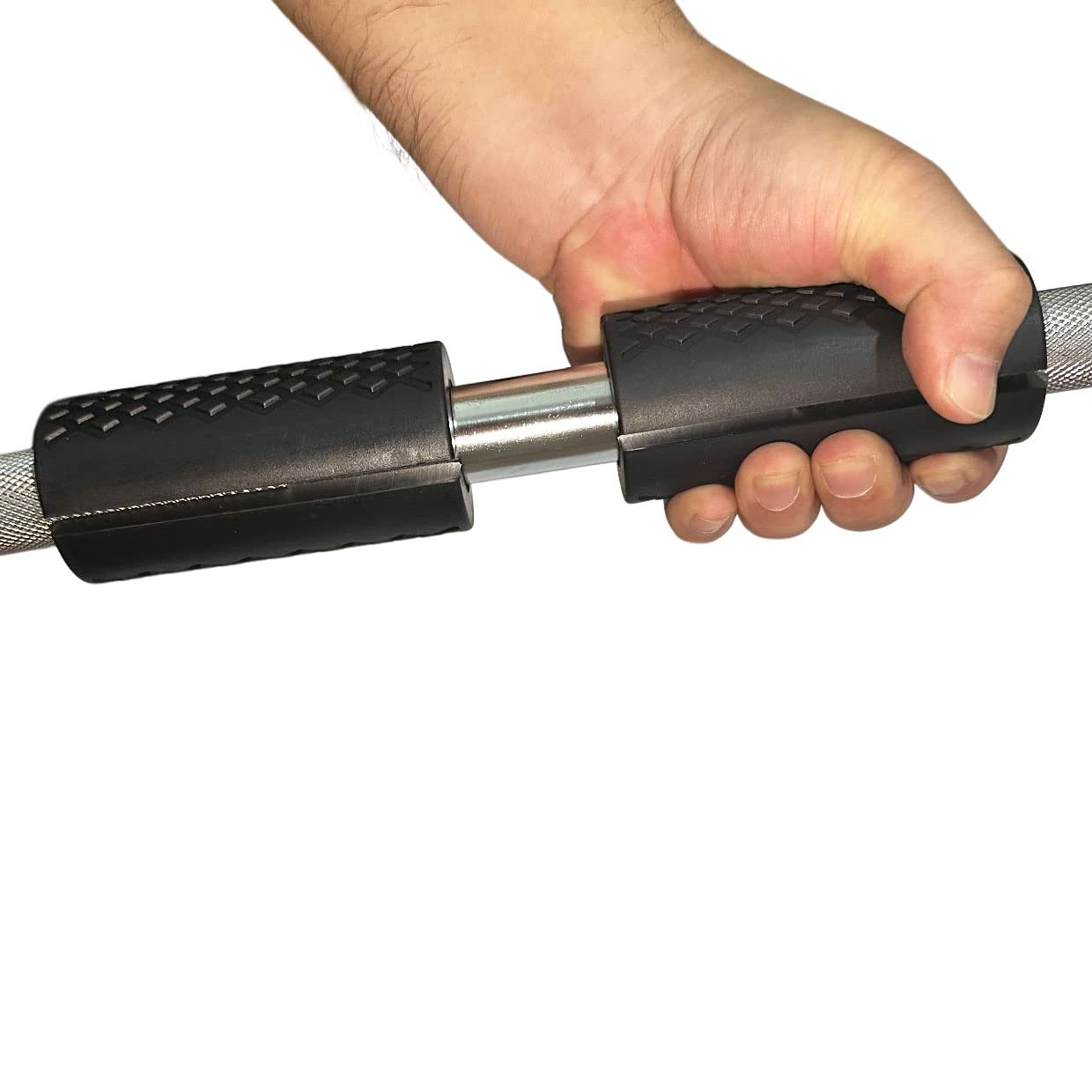 qibylift Pull Up Thick Bar Adapter, Weight Grip Bar Fit for Standard Barbell - Dumbbell Handle Grips, Silicone Rubber Barbell Grips for Weight Lifting Cable Attachments & Fitness Training (Black)