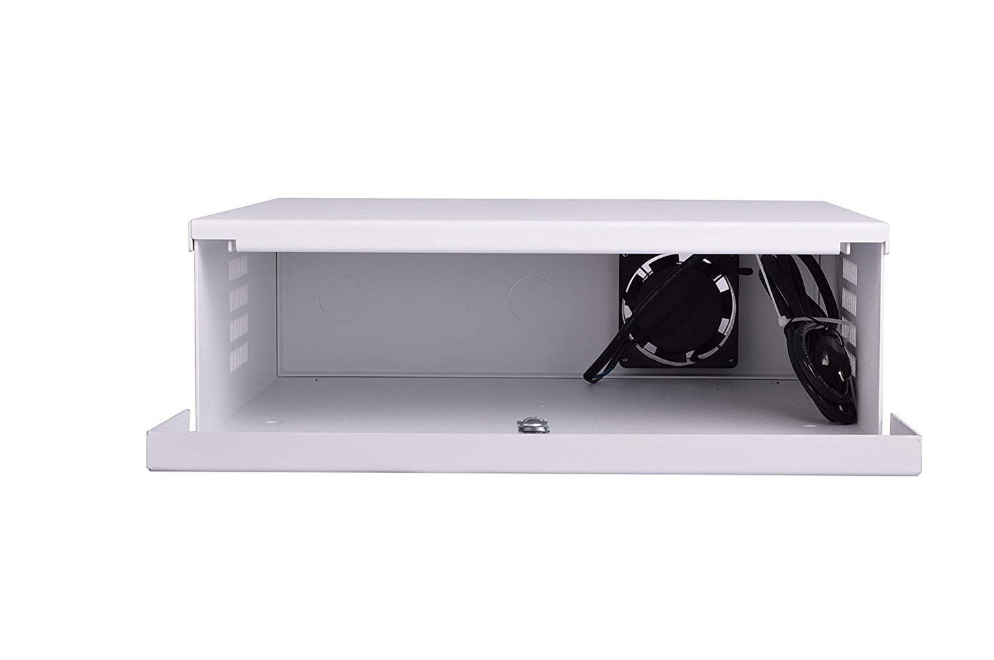 ARES VISION White DVR Lock Box 18" x 18" x 5" – Heavy Duty 16 Gauge Steel Security Enclosure with Fan, Lock & Key, Cable Knockouts – Secure NVR, Router, AV Equipment for Home & Commercial Use