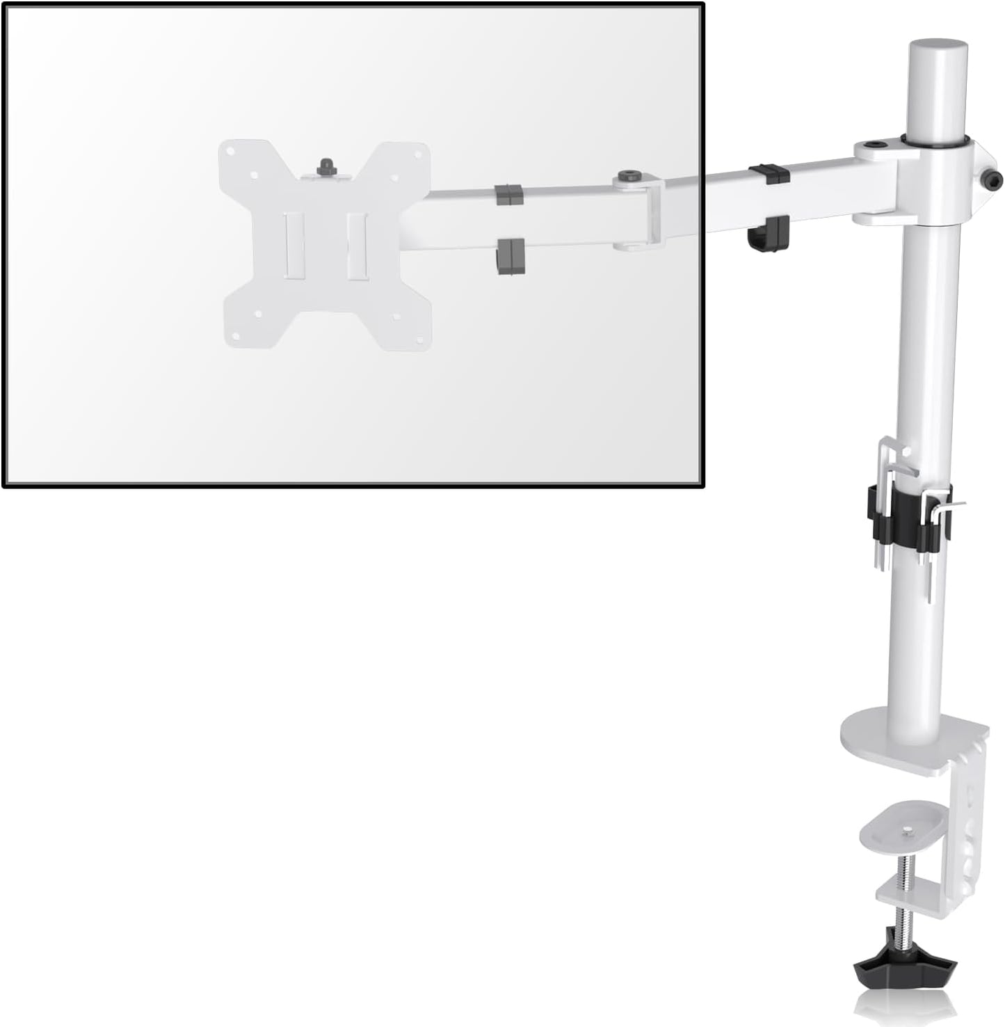 suptek 1 13" 32" 15.75 inch 75x75mm 100x100mm,White (MD9421W) Single Monitor Arm Desk Mount Fully Adjustable Monitor