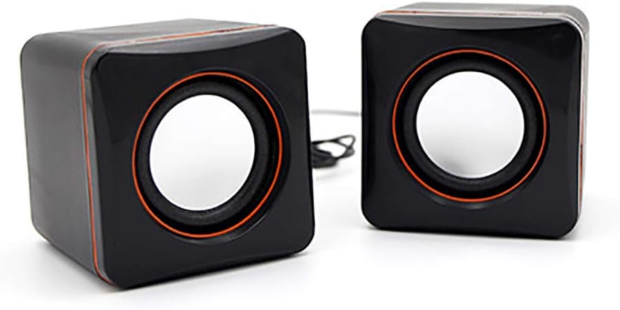 AkoMatial 2-Pack USB Wired Mini Speakers for Laptops - Bass Boost