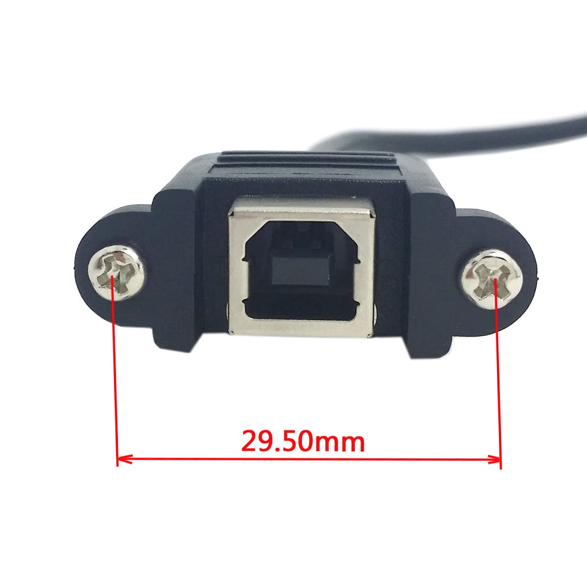 CY 100cm 90 USB Type-B Male to Female Extension Cable Right Angled Degree with Screws Panel Mount for Printer Scanner