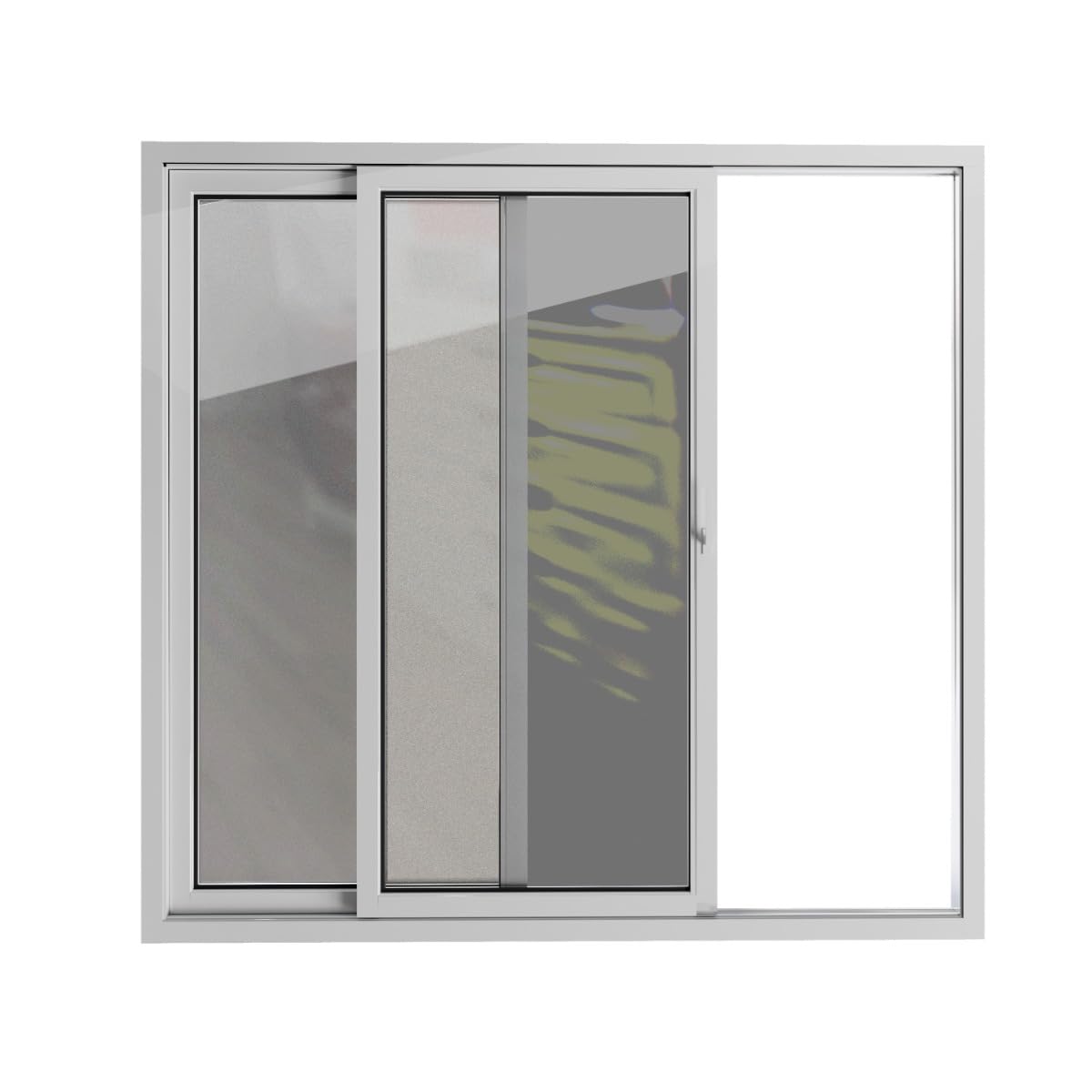 VDOMDOORS Patio Exterior Metal-Plastic Sliding Doors/Patio 8166 White Silk 64" x 80" Right Active Door/Tempered Clear Glass Bypass Door