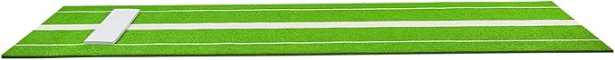 VEVOR 10x3ft Softball/Baseball Pitching Mat with Rubber Mound - Anti-Fade Turf & Anti-Slip Foam Backing, Portable Fastpitch Training Aid for Indoor/Outdoor Practice (Red/Green)