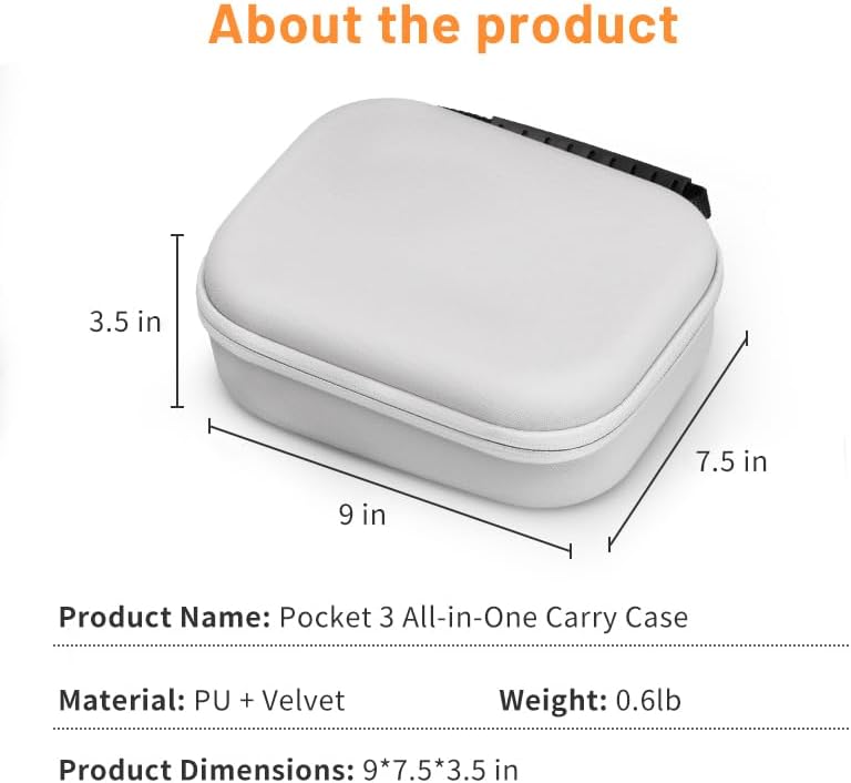 3 3 DFTIME Pocket Bag Carry Case, Portable PU Hard Storage Bag with Shoulder Straps Case Compatible for DJI Osmo Pocket