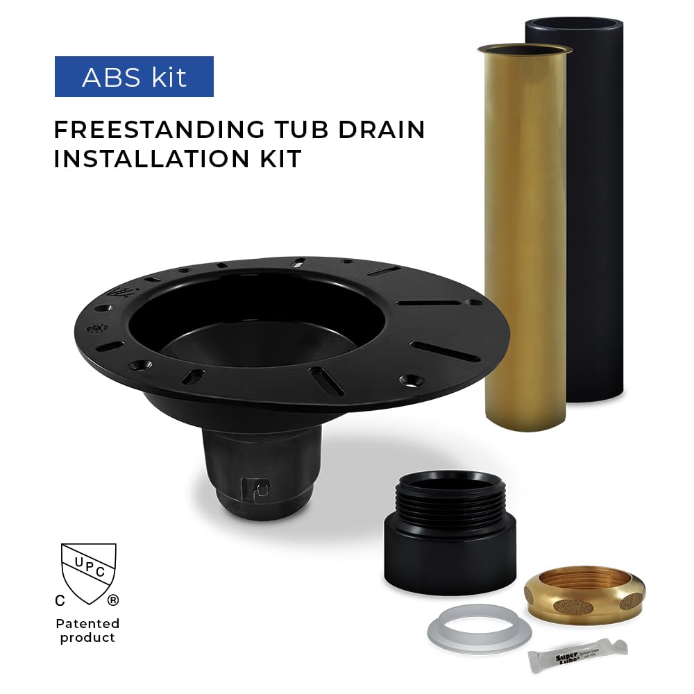 Freestanding Tub Drain Installation Kit (ABS), Bathtub Drain Rough-In Kit for Floor-Mounted Freestanding Bathtubs