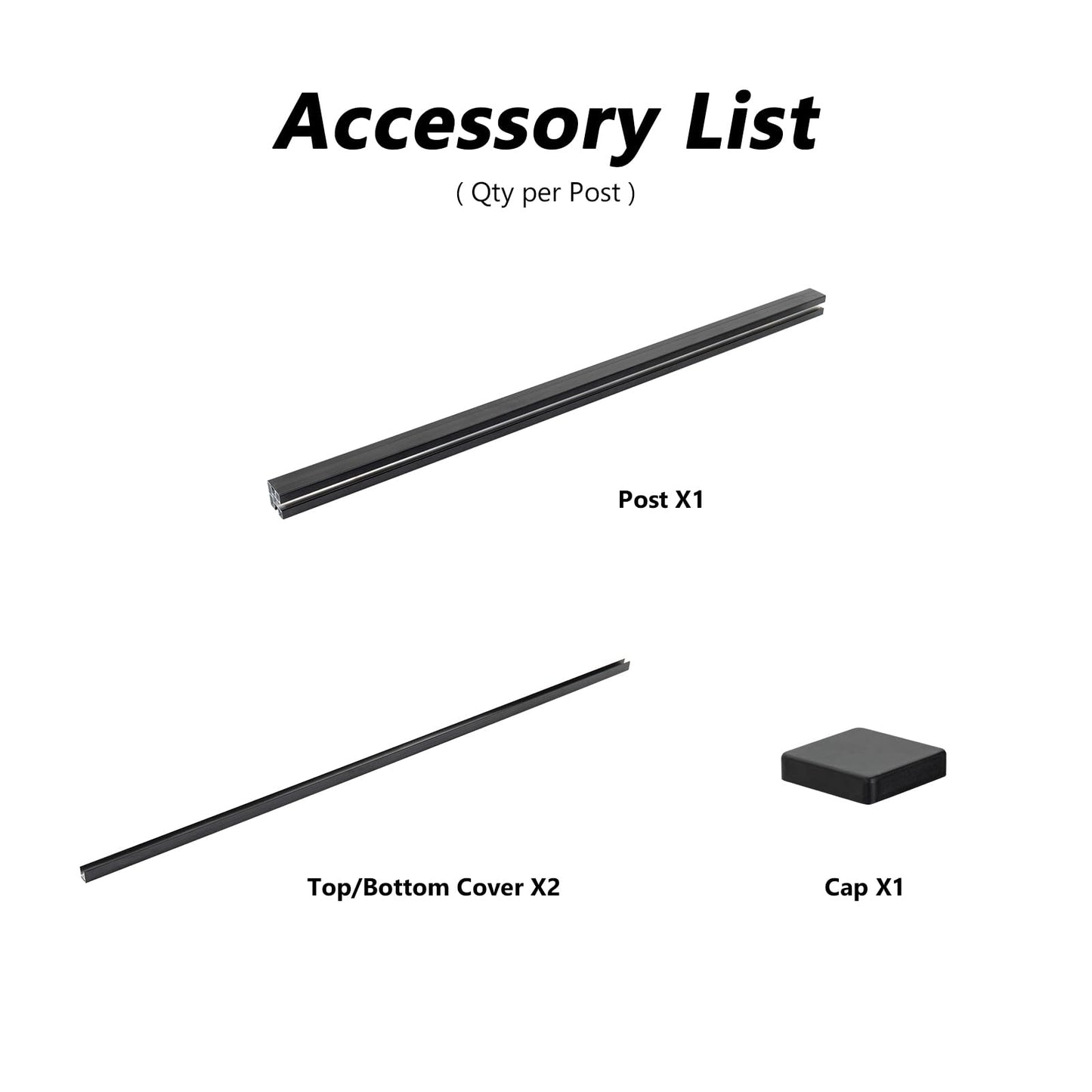Mondaria 8 Feet Metal In-Ground Posts for Wood-Plastic Composite Fence Installation,with Top and Button Covers, Screws(Set of 2)