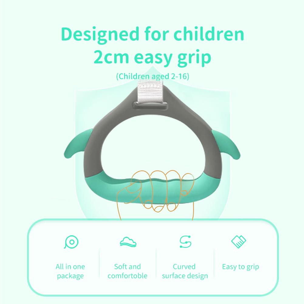 kechery Gymnastics Rings for Kid's Home Exercise, Pull up Rings with Adjustable Straps Load Bearing 800lb, Indoor Gym Anti -Slip Surface Design Rings(Green)