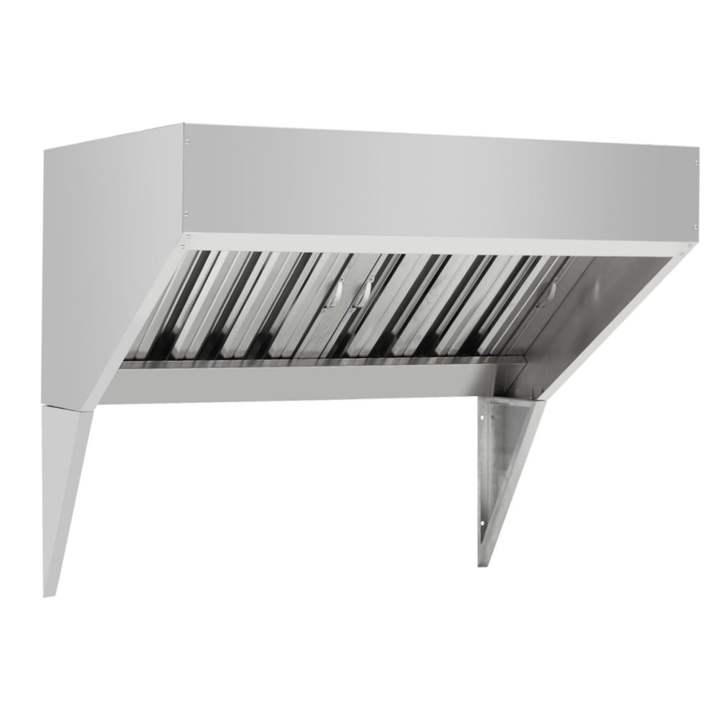 Commercial Kitchen Exhaust Hood, 4 Ft Rust-Resistant 201 Stainless Steel Vent with u-Shaped Baffle Filters, No Electricity Required for Safe Grease Extraction, for Restaurant, Food Truck & Kitchen