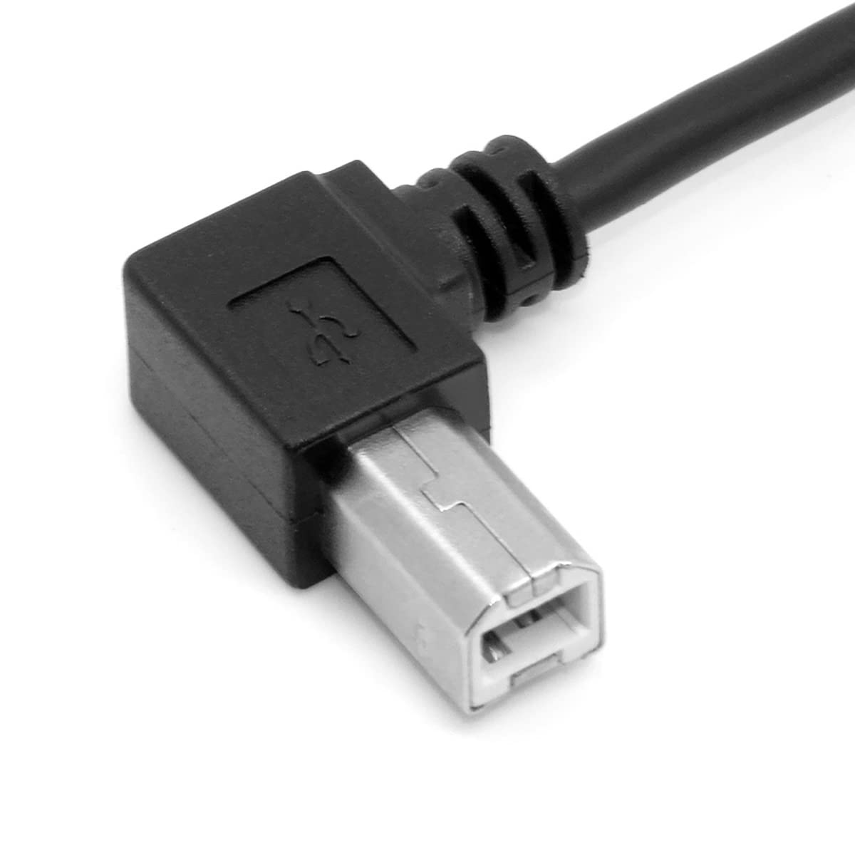 CY 100cm 90 USB Type-B Male to Female Extension Cable Right Angled Degree with Screws Panel Mount for Printer Scanner