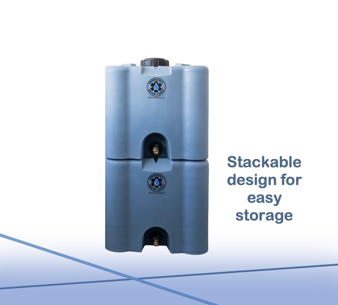 30 Gallon Stackable Emergency Water Storage Tank – Heavy-Duty Water Barrel for Long-Term Drinking Water or Preparedness
