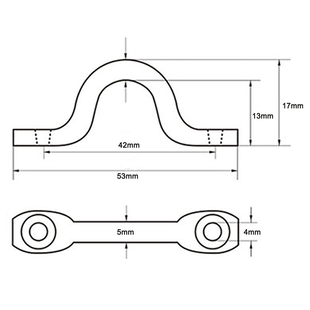 Vtete 8 Pcs Stainless Steel 3/8" Pad Eye Straps for Bimini Boat Top with 16 Pcs Screws, Kayak Deck Loops Tie Down