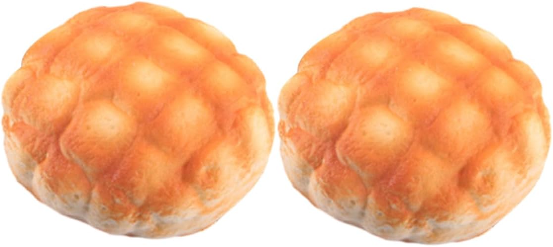 10pcs Yardwe Lifelike Pu Pineapple Bread for Bakery Display Kitchen Decor Photography Props Soft and Safe Artificial