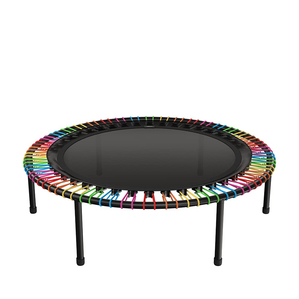 bellicon Mini Trampoline 44'' (Rainbow) | Bungee Suspension up to 330 lbs | Indoor Fitness Rebounder for Adults | Screw-in Legs