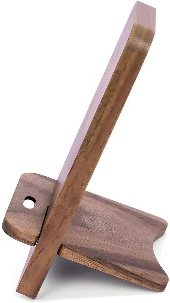 Abbolinxus Solid Wood Phone Stand, Desktop Wooden Phone Stand, Simple Phone Holder, Compatible with All Phones (Walnut