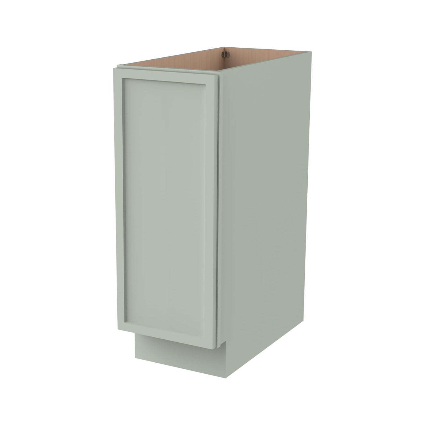 RTA Solid Wood Frame Full Height Door Base Cabinet - 1 Door and 1 Shelf,Kitchen Storage Cabinet, Entryway Cabinet, Suitable Kitchen, Living Room, Entryway, and Office(Jade Green 12”W×21”D×34.5”H)